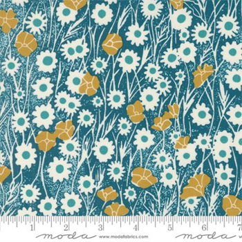 MODA 3312-16 Field of Flowers Peacock Teal